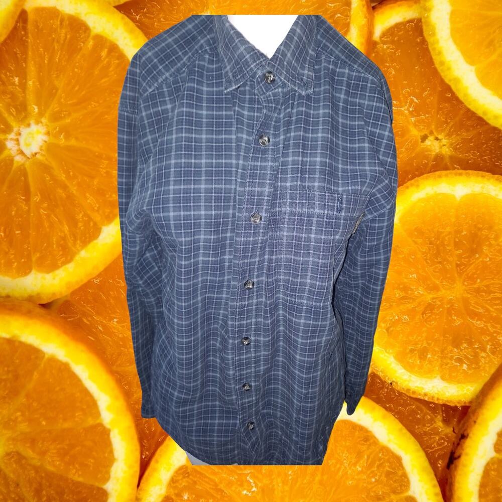 Wolverine 2 Tone Blue Plaid Button‎ Up Shirt Size Medium